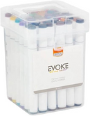 Conjunto de Caneta Colorida Ponta Dupla 36Pçs com Estojo (Versão Pretas ou Brancas)