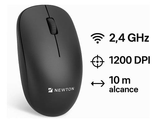 PRETO NMS-007 - Mouse Sem Fio Simples e Discreto