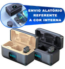 Cor Sortida - Microfone Lapela Duplo Sem Fio Magnético Anti Ruído - ON-2912