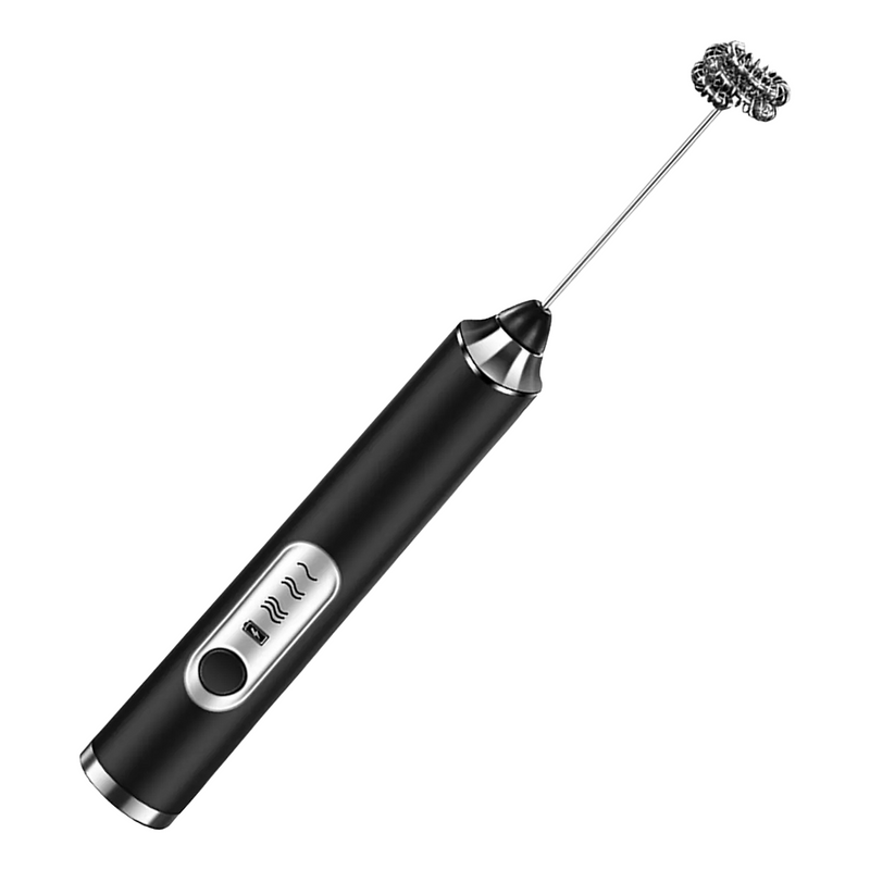 PRETA - (Premium) Mini Batedor Mixer Elétrico Portátil Bivolt