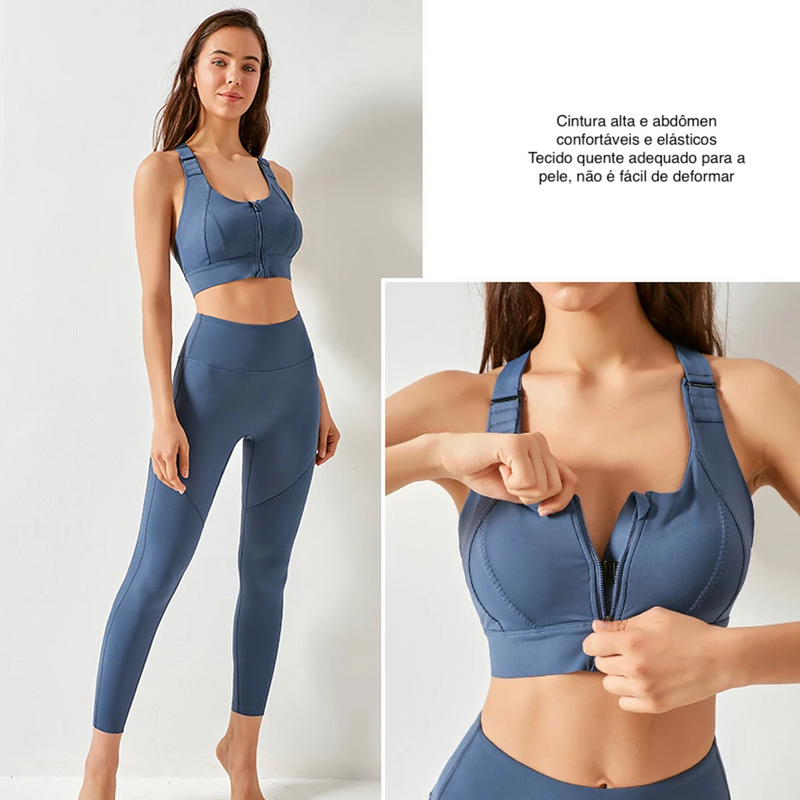 Yoga Basic - Top De Treino De Sutiã Esportivo Fitness Com Zíper