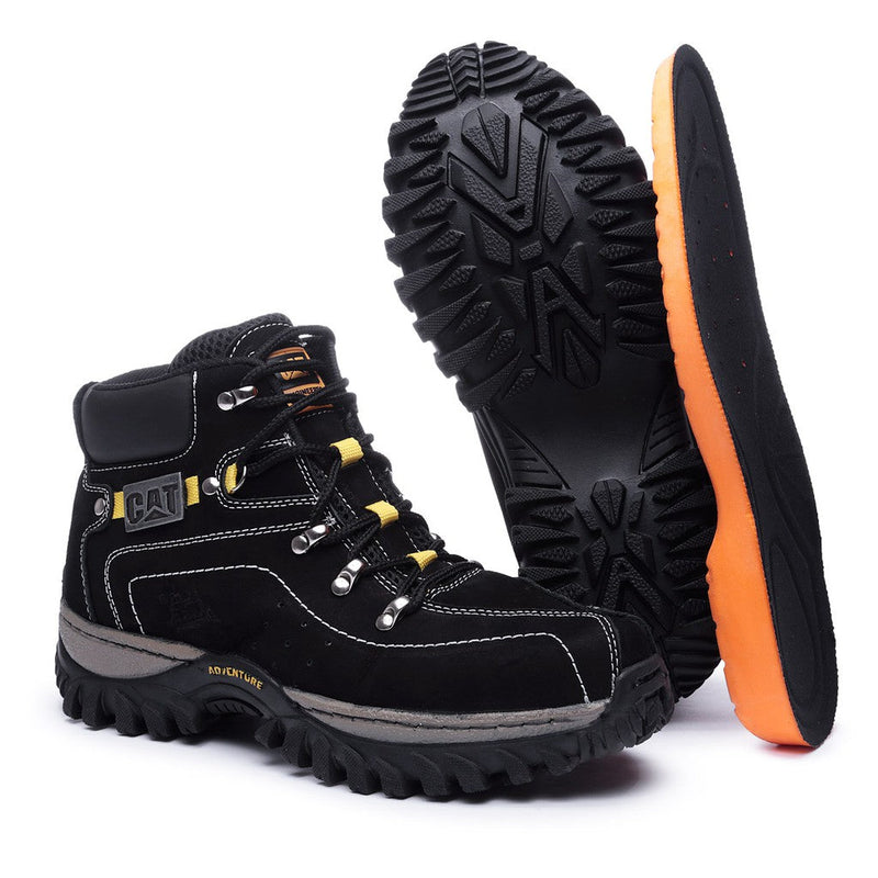 Bota Adventure CAT em Couro Legítimo Com Palmilha Gel