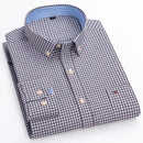 Camisa Masculina Mini Xadrez Manga Longa Preta