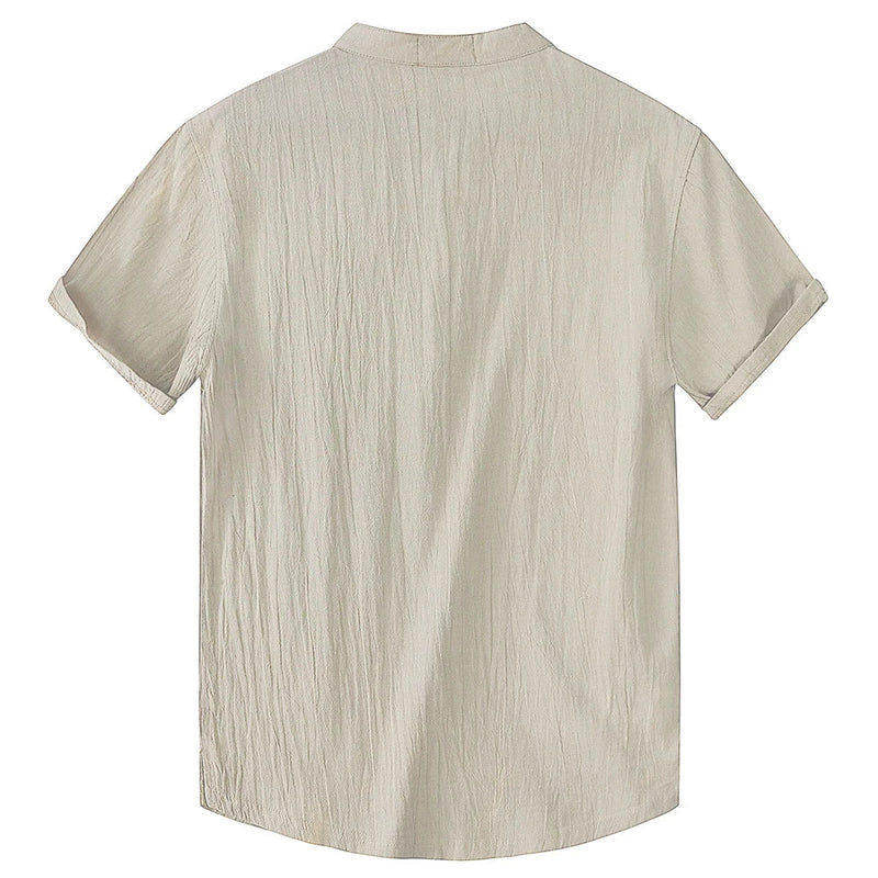 Camisa de Linho Masculina Manga Curta