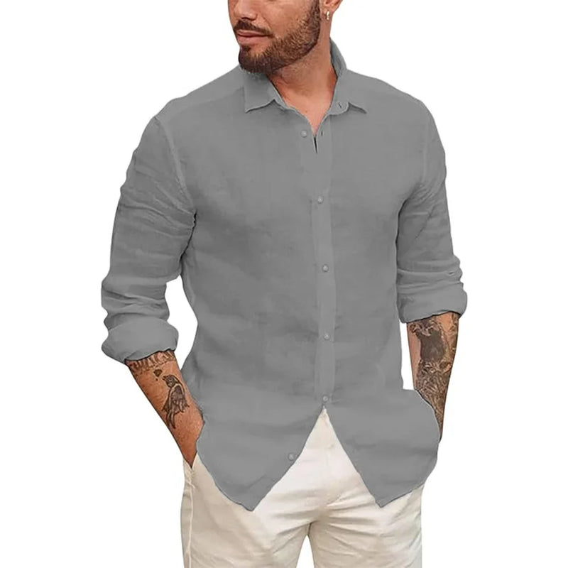Camisa de Linho Masculina Ministry Cinza