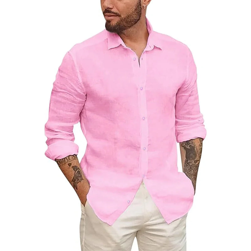 Camisa de Linho Masculina Ministry Rosa