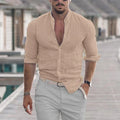 Camisa de Linho Masculina Orlandi Caqui