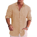 Camisa de Linho Masculina Porto Caqui