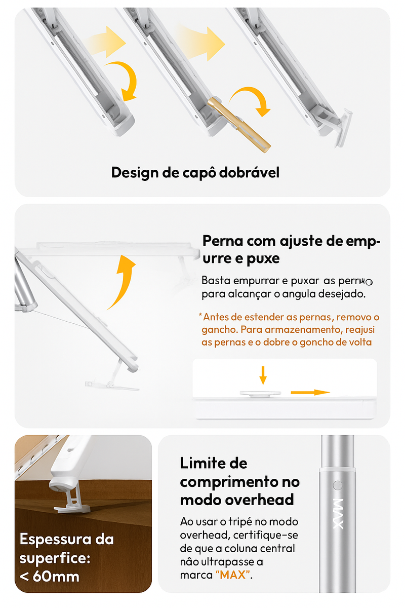 InstaGrip™ Pro - Tripé Selfie Stick 3 em 1 com Fixação Magnética e Controle Remoto - Frete Grátis + BRINDE 🎁