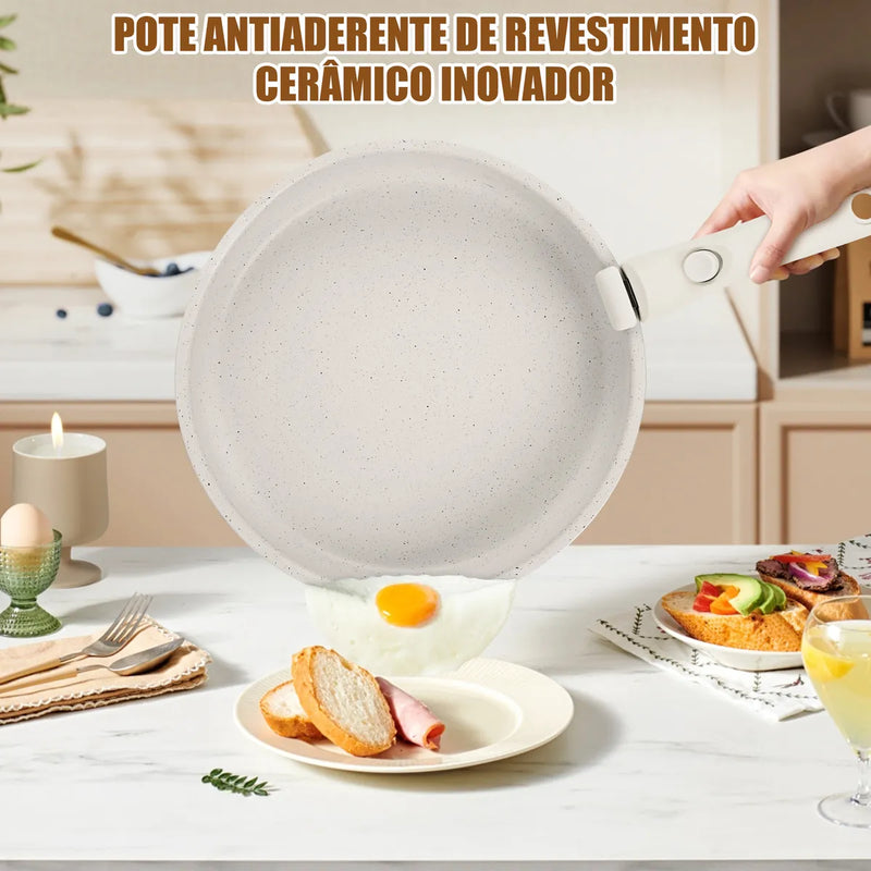 Kit Panelas Antiaderentes Premium com Cabo Removível – Edição Limitada