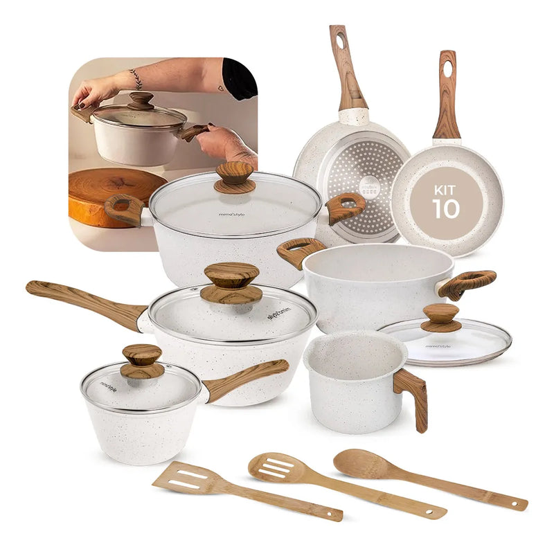Jogo De Panelas Antiaderente Cerâmica Mimo 10 Peças