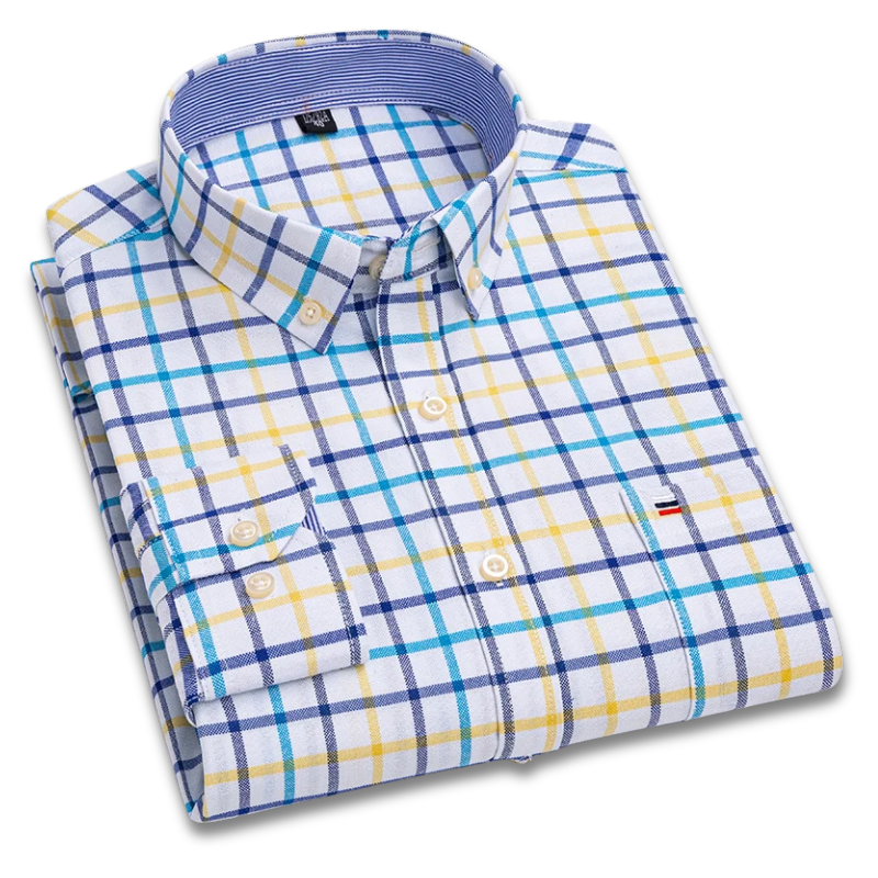 Camisa Masculina Xadrez Color Manga Longa