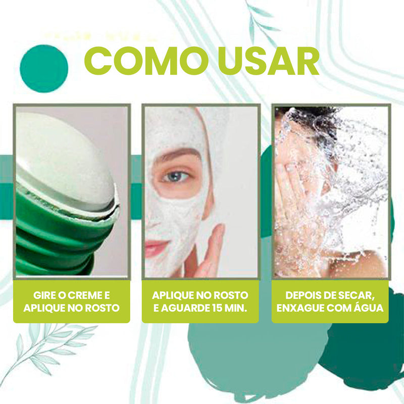 Máscara de Chá Verde Limpeza Facial Profunda e Remoção de Cravos + BRINDE Exclusivo