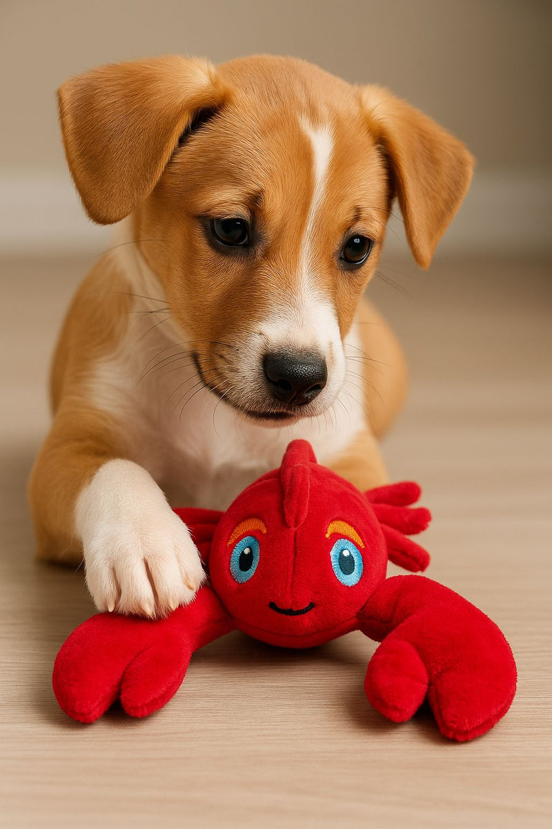 Brinquedo de Pelúcia lagosta para Cães, Interativo com Som