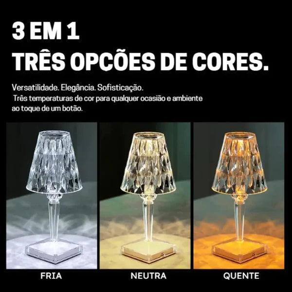 Lâmpada de Mesa Diamante LED Sem Fio Carpetino