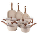 Jogo de Panelas Linen Ceramic - Revestimento Cerâmico Antiaderente 8 Peças