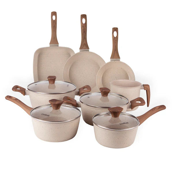 Jogo de Panelas Linen Ceramic - Revestimento Cerâmico Antiaderente 8 Peças