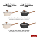 Jogo de Panelas Linen Ceramic - Revestimento Cerâmico Antiaderente 8 Peças