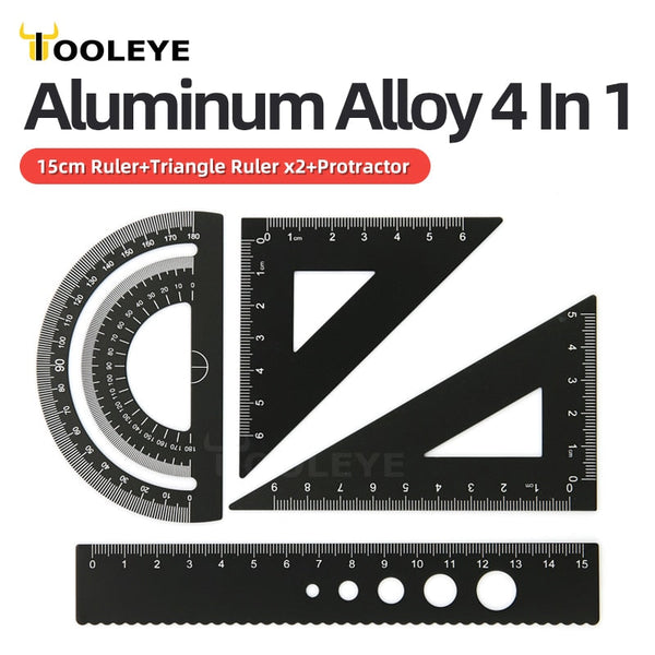 Kit de réguas de alumínio 4 em 1