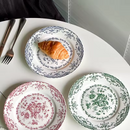 Conjunto de Pratos Retrô de Cerâmica Francesa com Rosas – Edição Limitada