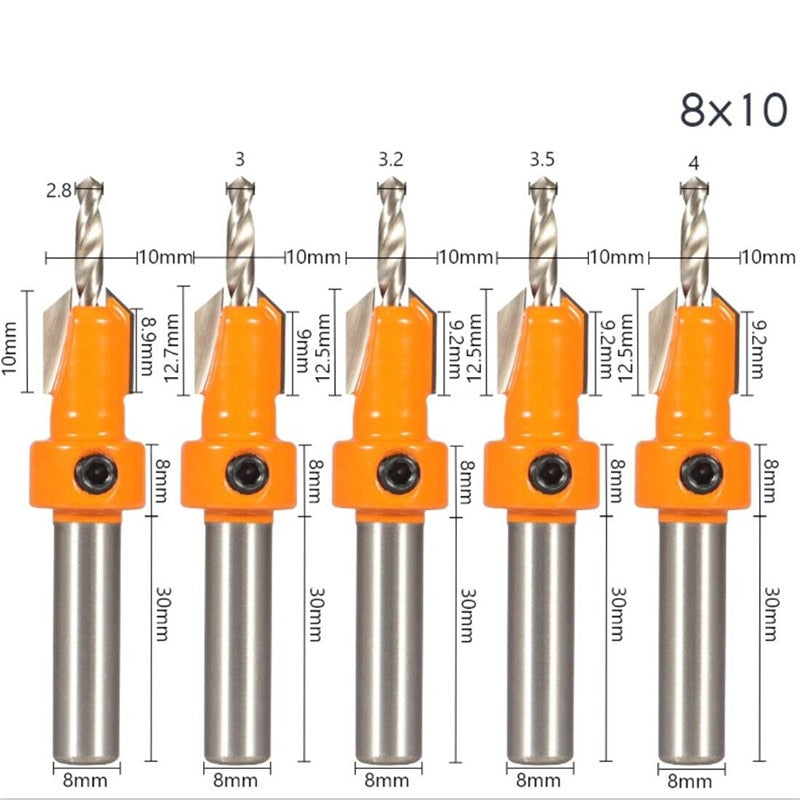 Broca Escareador Para Madeira Premium - 5 Peças