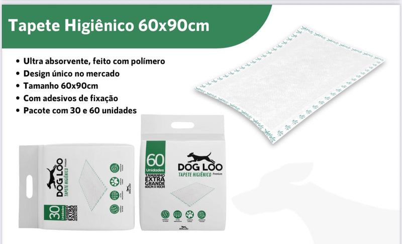 Tapete Higiênico Para Pets Extra Grande Premium Cães e Gatos 60un