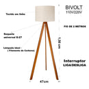 Luminária Abajur Tripé Minimalista Carpetino