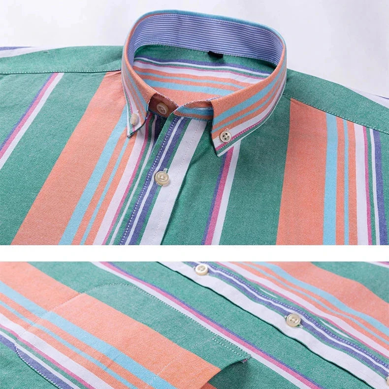 Camisa Masculina Listrada Color Manga Longa
