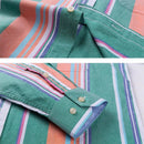 Camisa Masculina Listrada Color Manga Longa