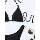 Biquíni Brilhante Praia da Azedinha - Conjunto 3 peças