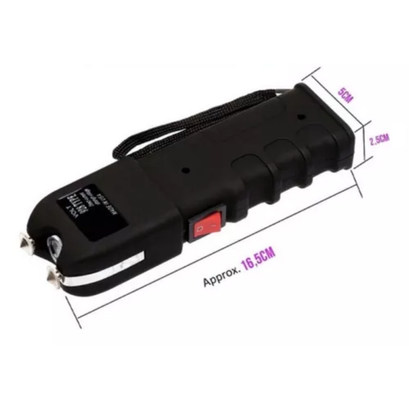 Lanterna Preta de Choque Teaser Portátil e Recarregável