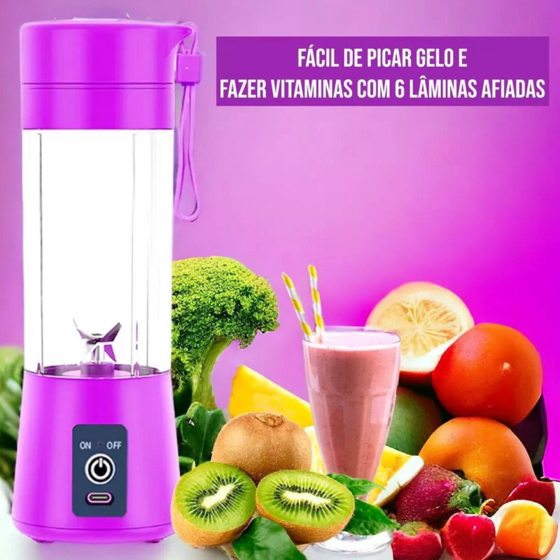 Mini Liquidificador Portátil Recarregável Bivolt - (Cores Sortidas)