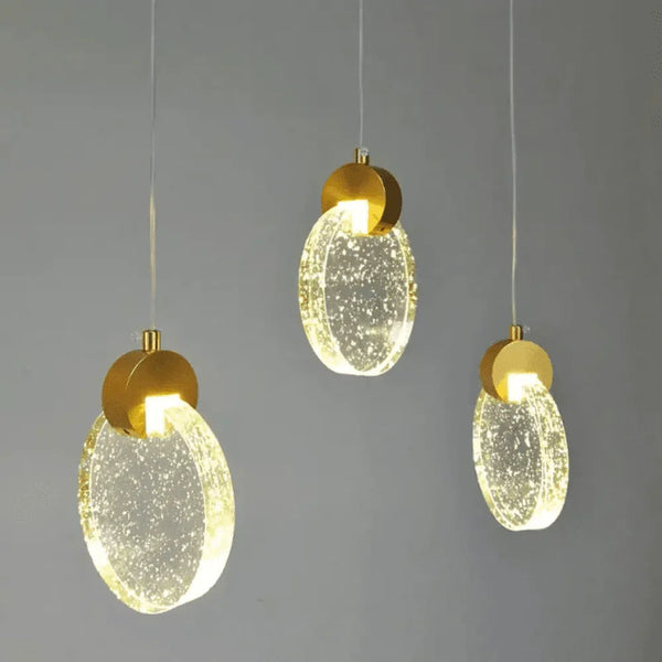 Lustre de Led Pendente Dourado