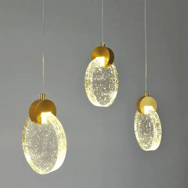 Lustre de Led Pendente Dourado