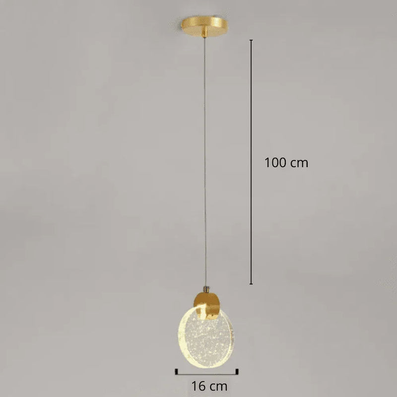 Lustre de Led Pendente Dourado
