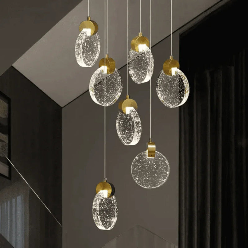 Lustre de Led Pendente Dourado