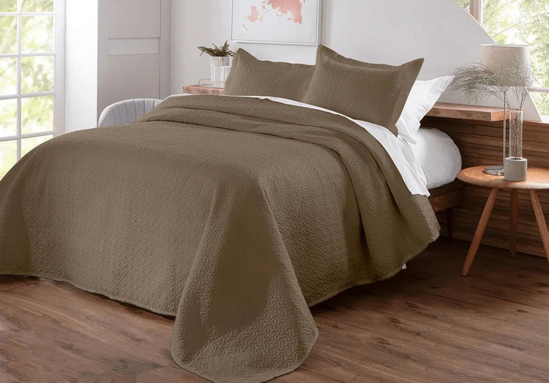 Kit Colcha de Cama Caqui Carpentino