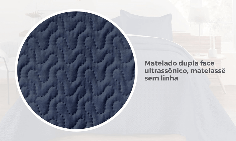 Kit de Colcha de Cama Azul