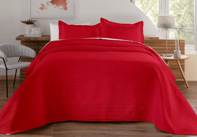 Kit de Colcha de Cama Vermelho