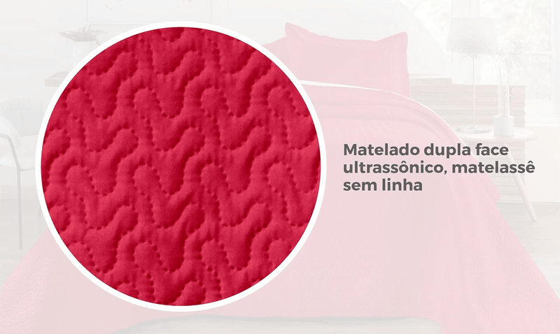 Kit de Colcha de Cama Vermelho